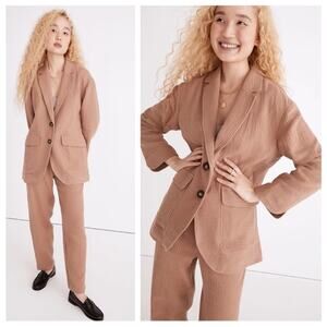 Madewell Larsen Cotton-Linen Relaxed Blazer